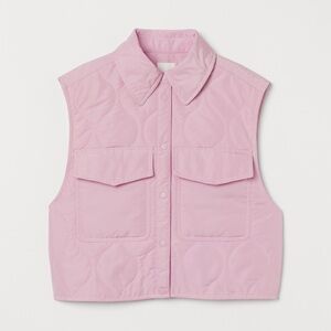 H&M Quilted Gilet Pink Vest Size XS